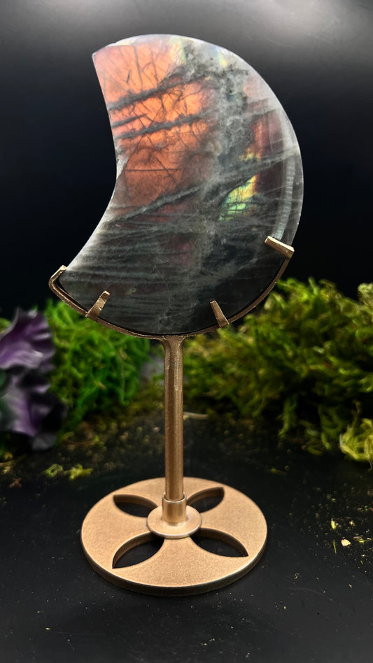 Labradorite Moon on Stand