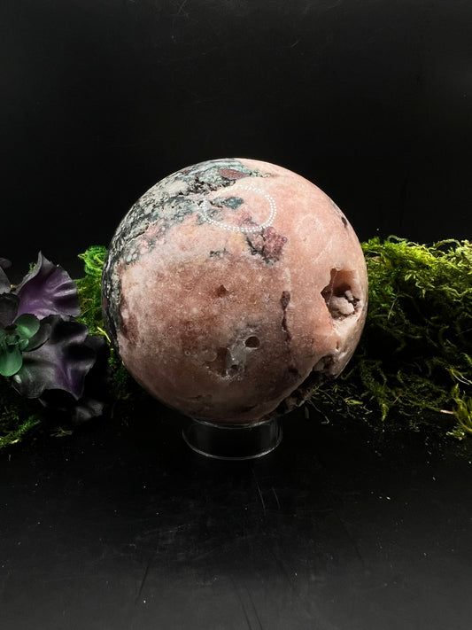 Pink Amethyst Sphere w/Jasper