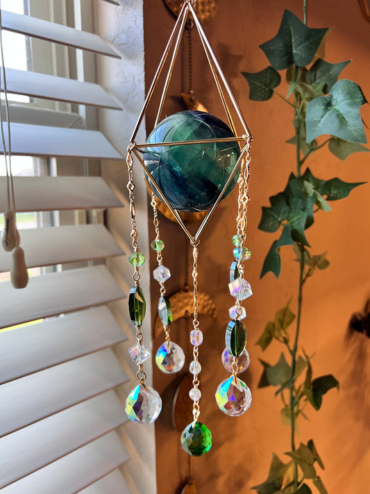 Green Fluorite Suncatcher