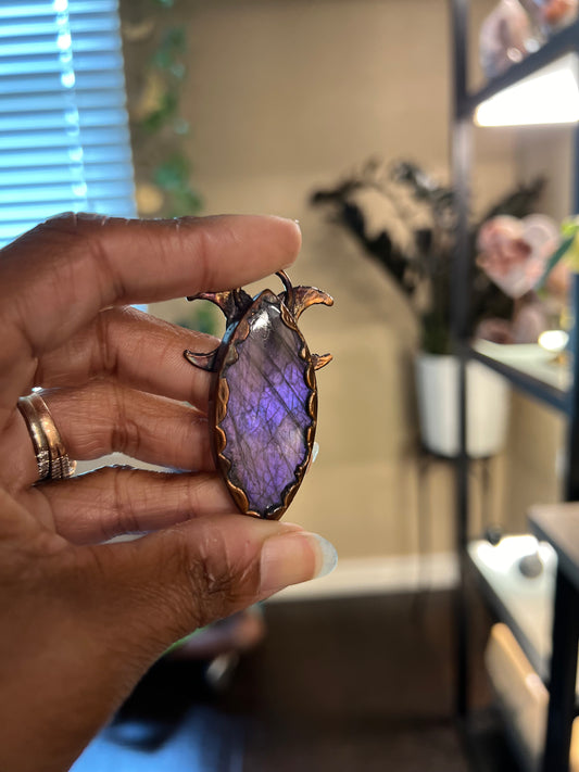 Purple Moon Labradorite Pendant