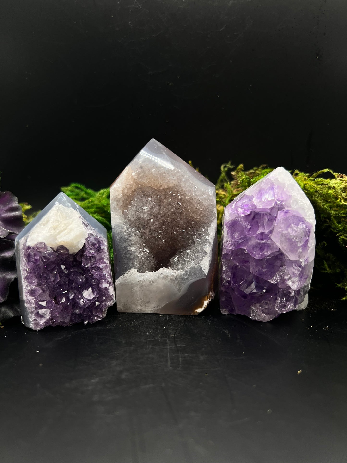 Amethyst/Agate Tower Trio