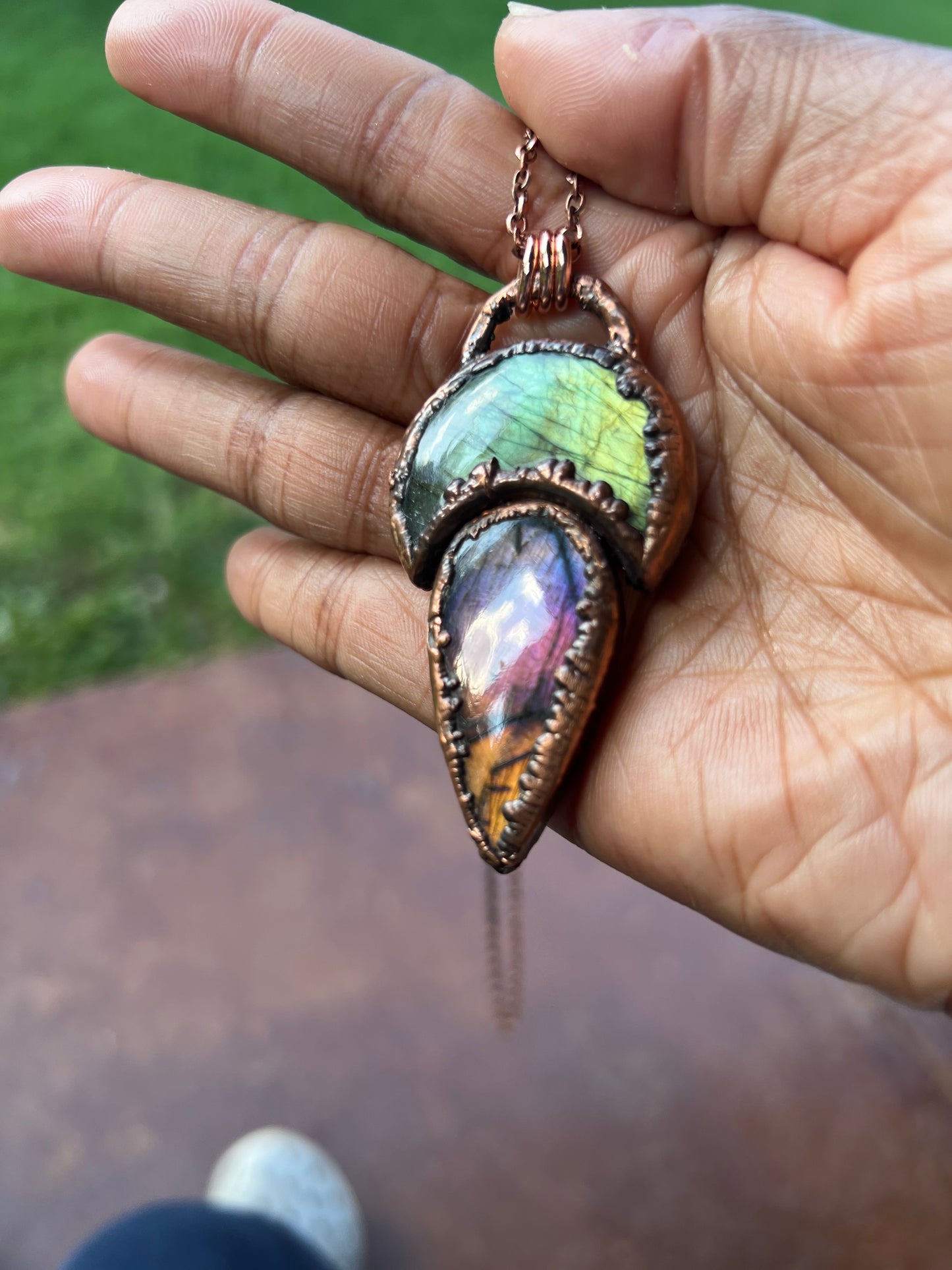 Purple and Green Lab Talisman