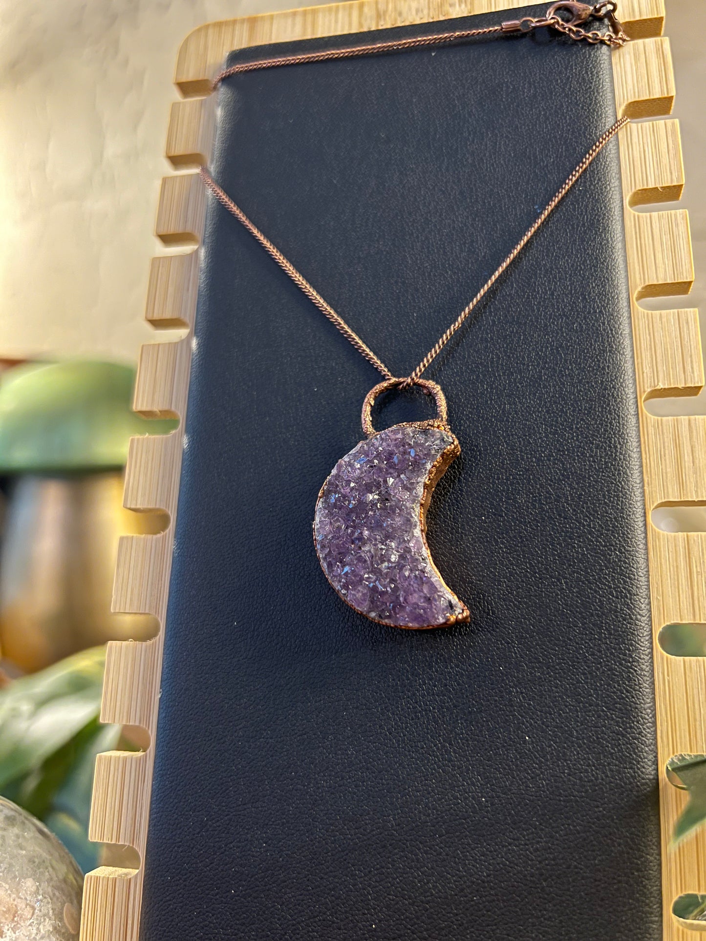 Amethyst Moon Copper Necklace