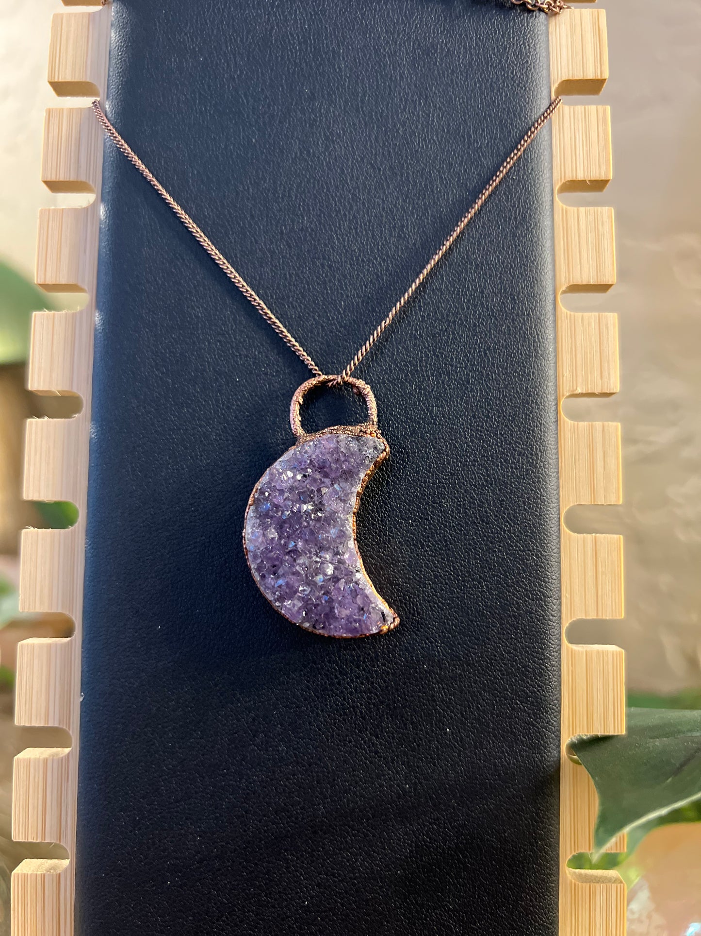 Amethyst Moon Copper Necklace