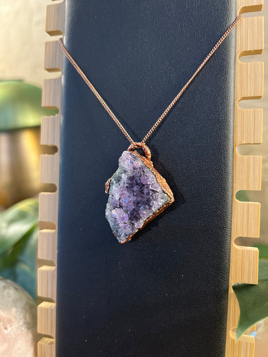 Electroformed Copper Amethyst Necklace