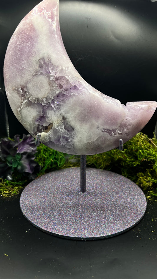 Amethyst Moon on Custom Stand