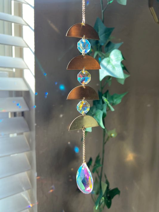 Crystal Half-Moon Suncatcher