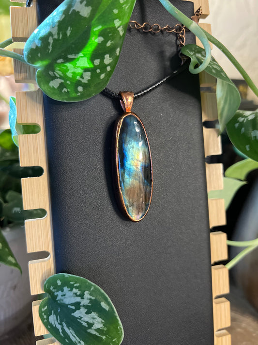 Labradorite Copper Pendant